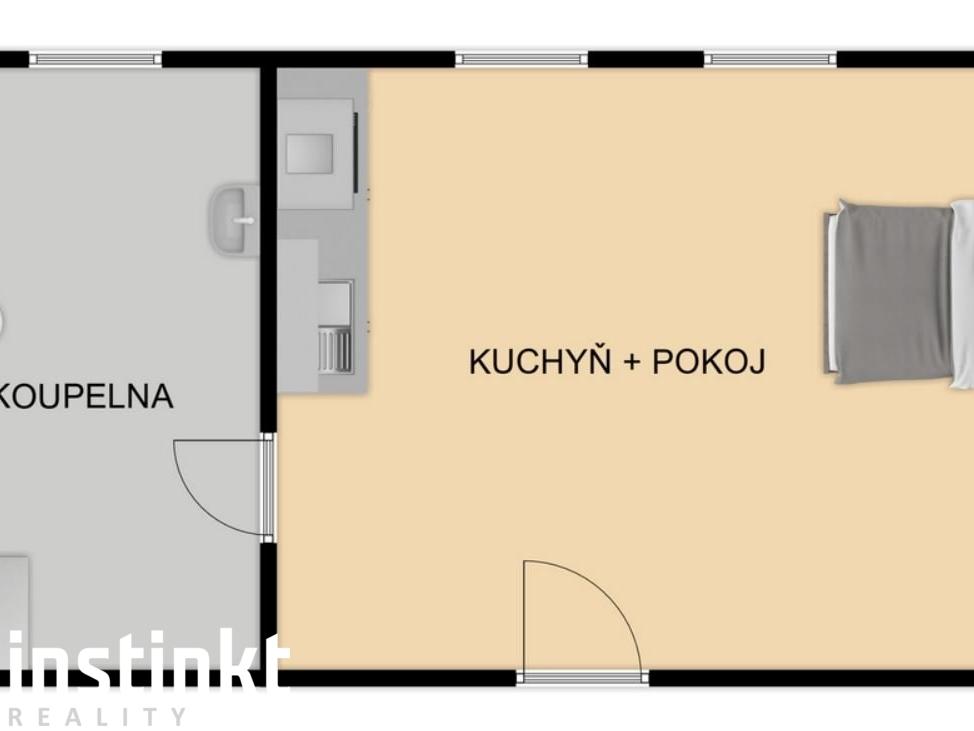 Pronájem bytu 1+kk 34 m2