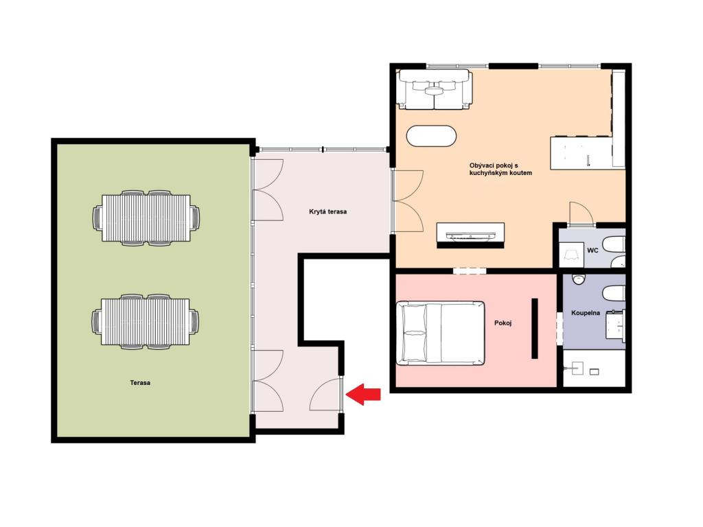 Pronájem bytu 2+kk 84 m2