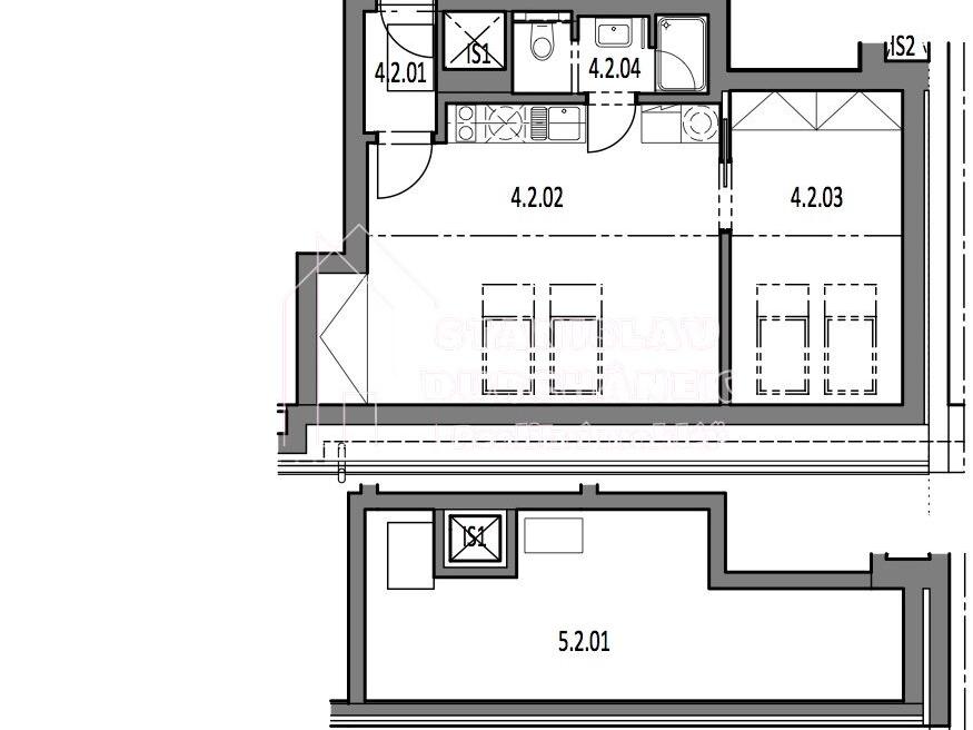 Pronájem bytu 2+kk 43 m2