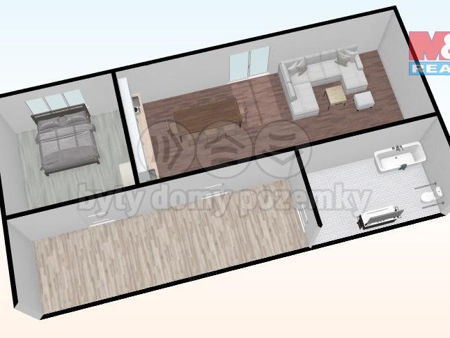 Pronajem bytu 2+kk 50 m2