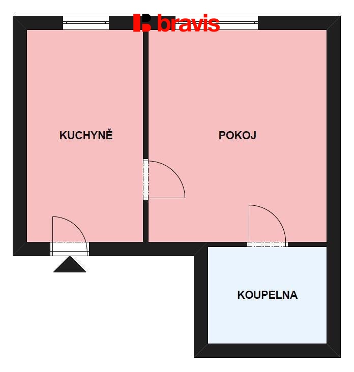 Pronájem bytu 2+kk 45 m² – pohled 4