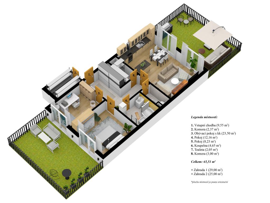 Pronajem bytu 3+kk 66 m2