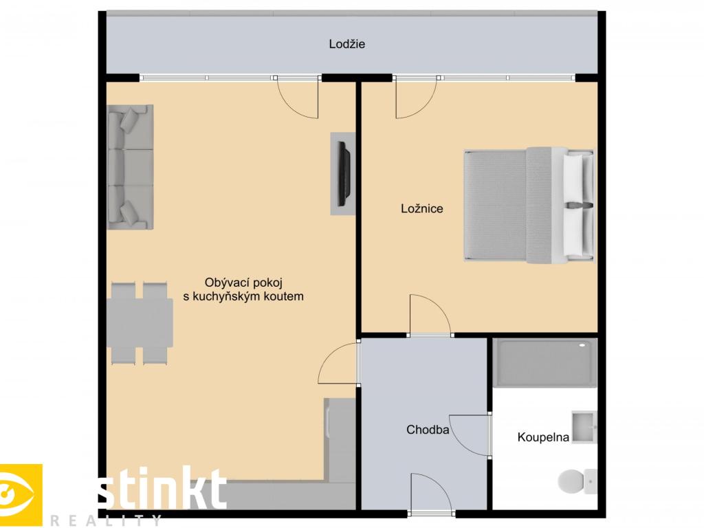 Pronájem bytu 2+kk 52 m2