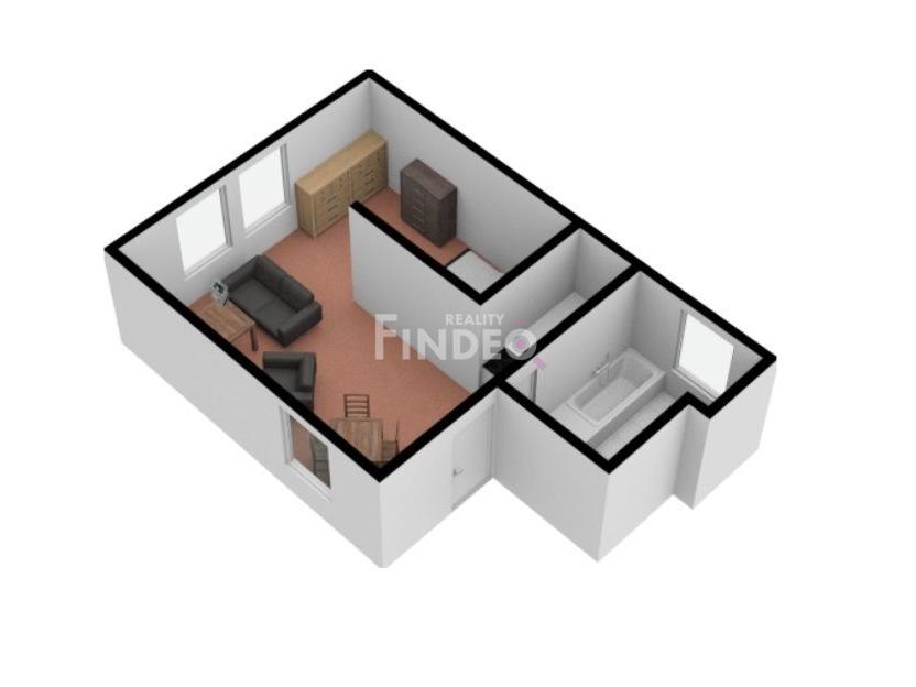 Pronájem bytu 1+kk 40 m2