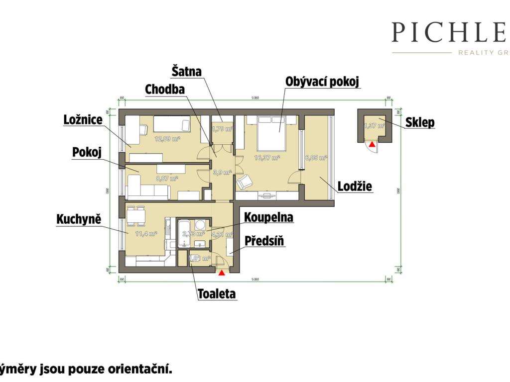 Prodej bytu 3+1 69 m2