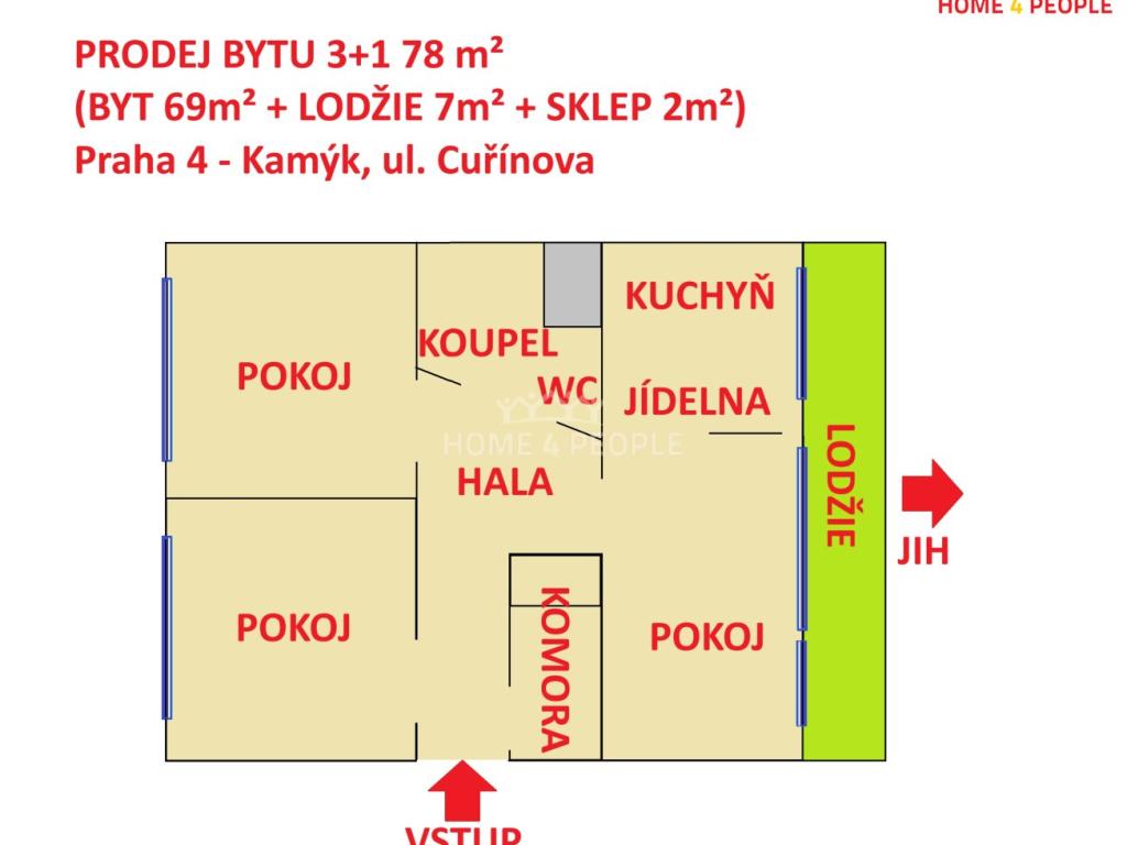 Piso de 2 habitaciones, 78 m²