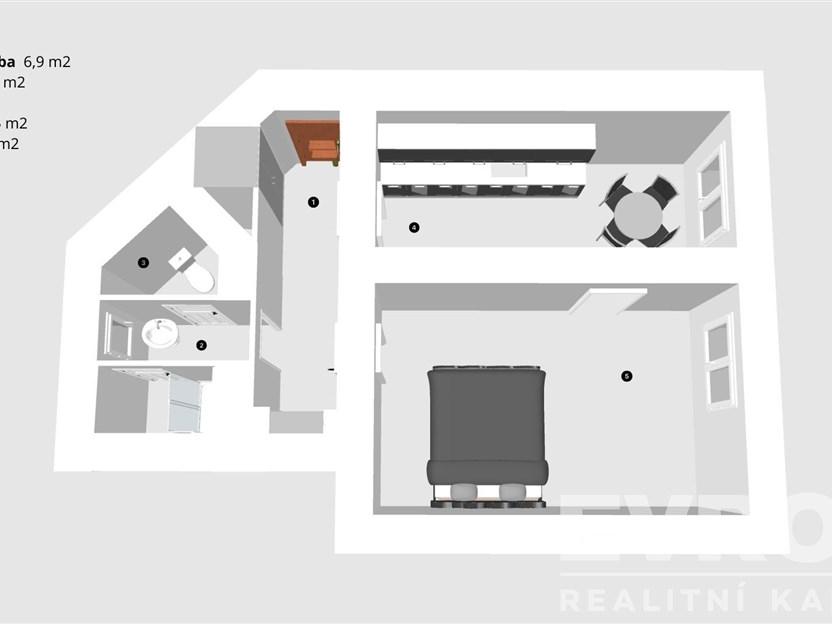 Pronájem bytu 1+1 46 m2