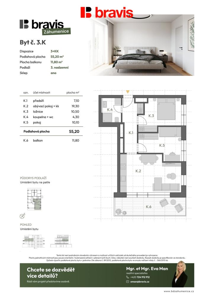 Prodej bytu 3+kk 55 m2, Brno – náhled fotky 4
