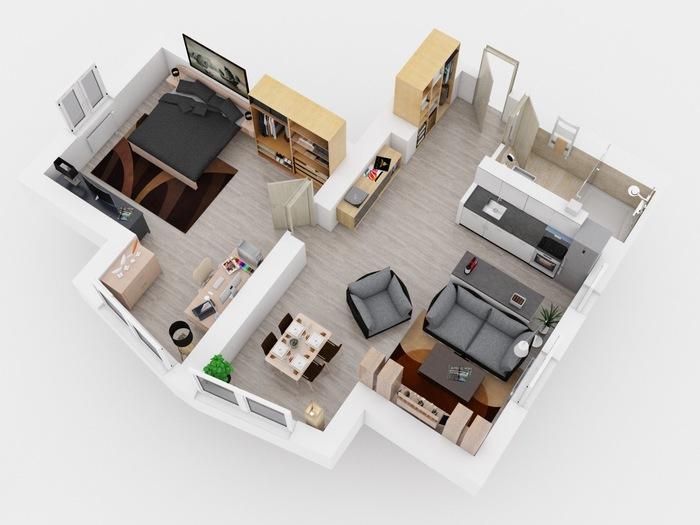 Pronajem bytu 2+kk 60 m2