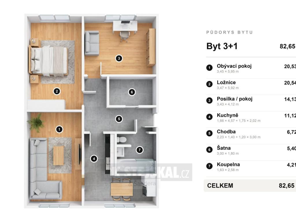 Prodej bytu 3+1 84 m2