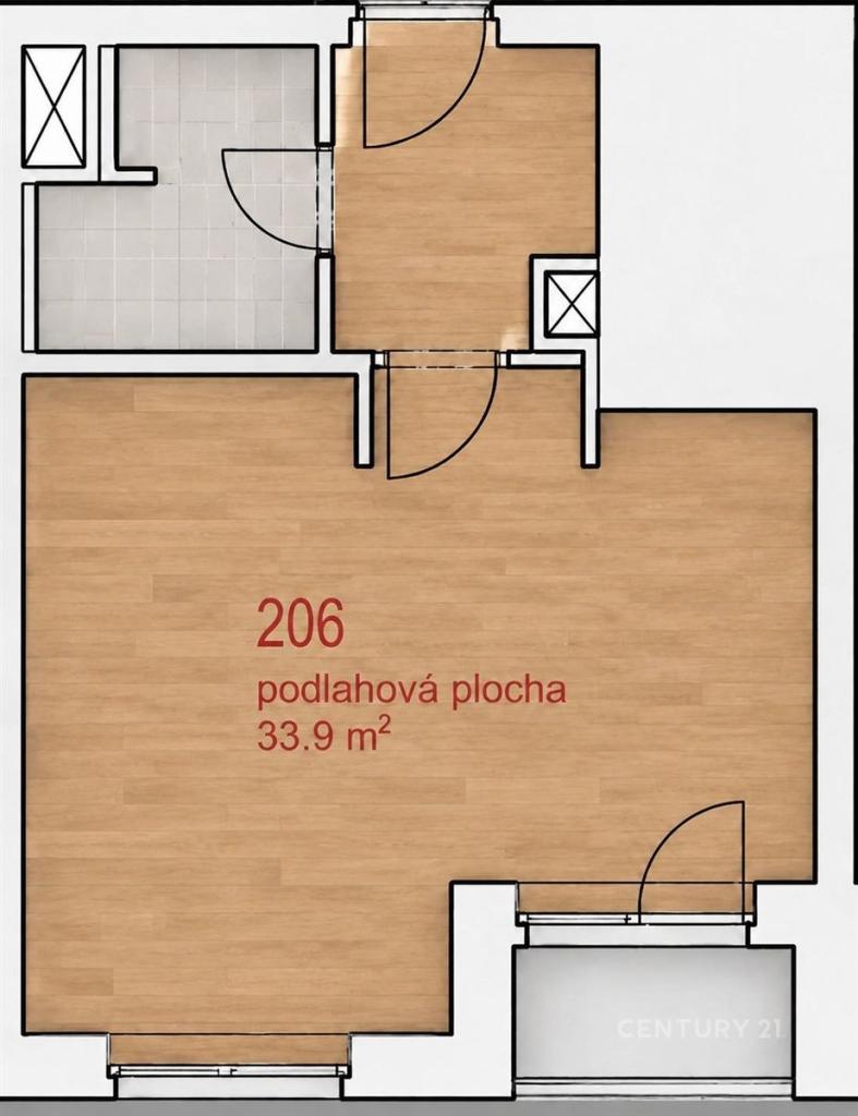 Pronájem bytu 1+kk 33 m2