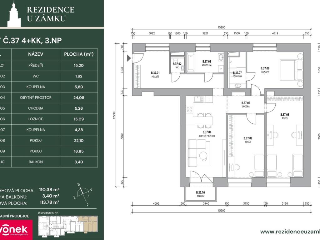 Prodej bytu 4+kk 118 m2
