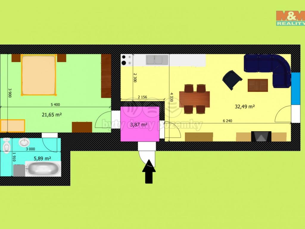 Pronajem bytu 2+kk 72 m2