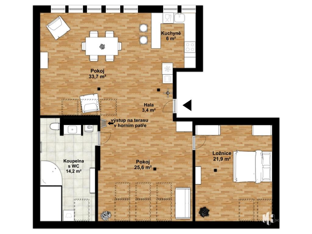 Prodej bytu 2+kk 104 m2