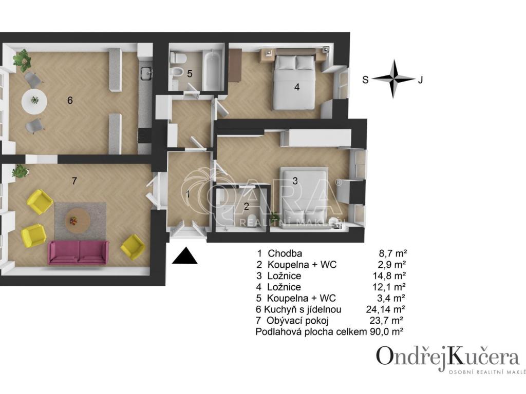 Prodej bytu 3+1 90 m2