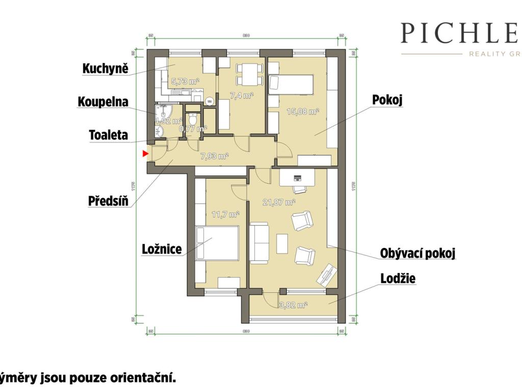 Prodej bytu 3+1 73 m2