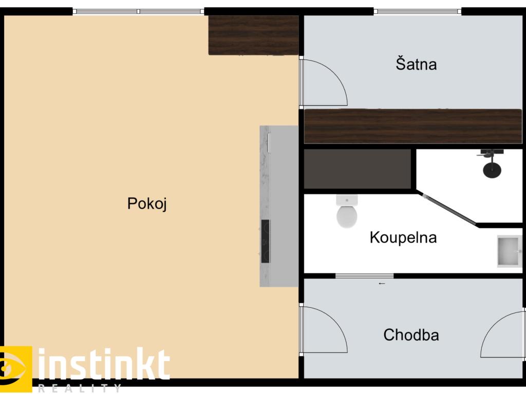 Pronájem bytu 1+kk 24 m2