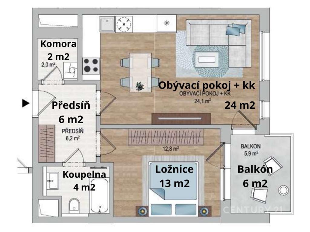 Pronájem bytu 2+kk 59 m2, Praha – náhled fotky 16