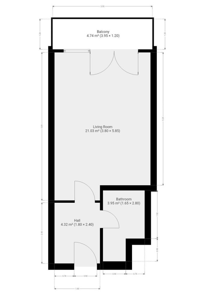 Pronájem bytu 1+kk 32 m2