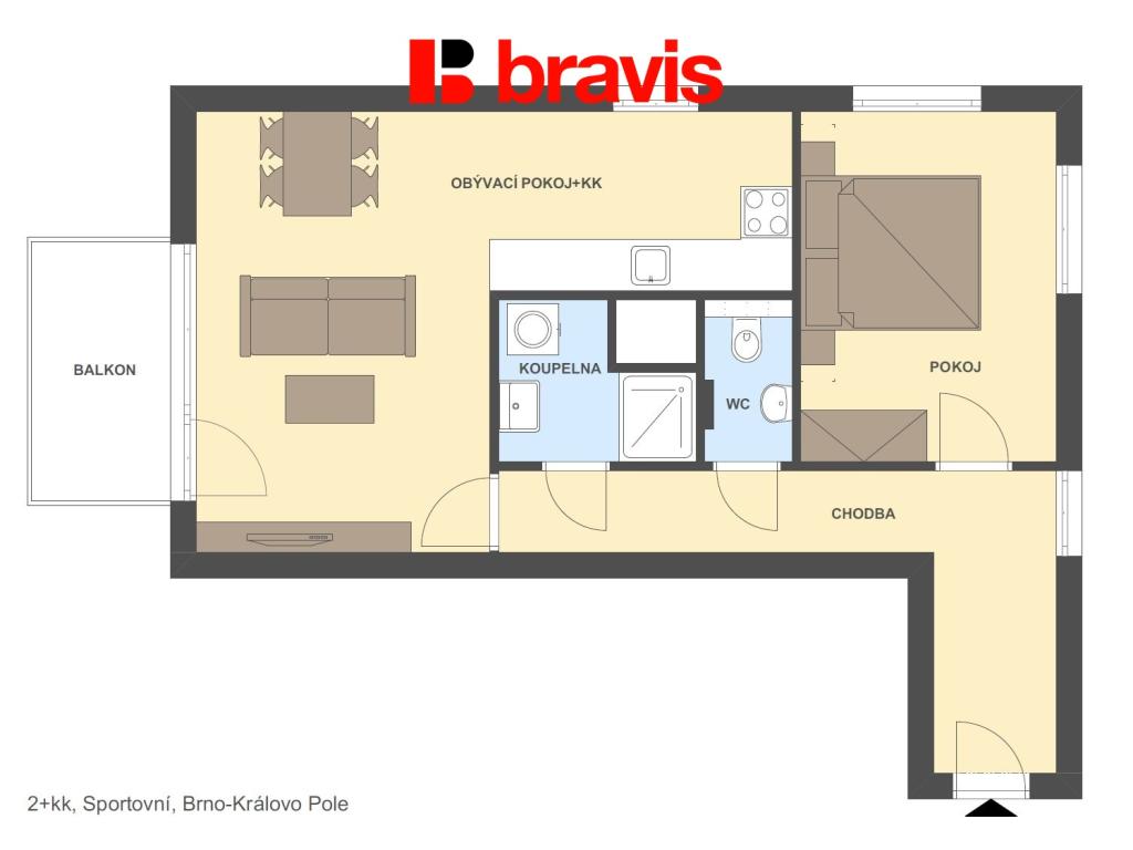 Pronájem bytu 2+kk 56 m2