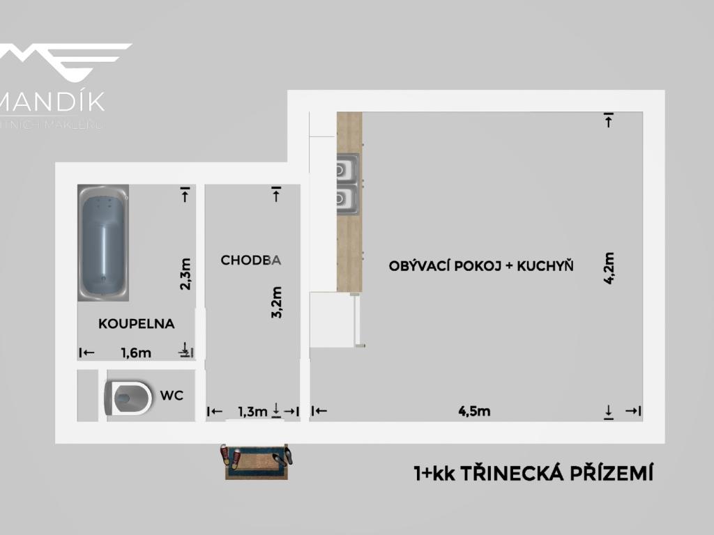 Pronájem bytu 1+kk 28 m2, Praha – náhled fotky 8