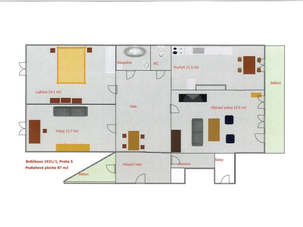 Pronájem bytu 3+1 87 m2