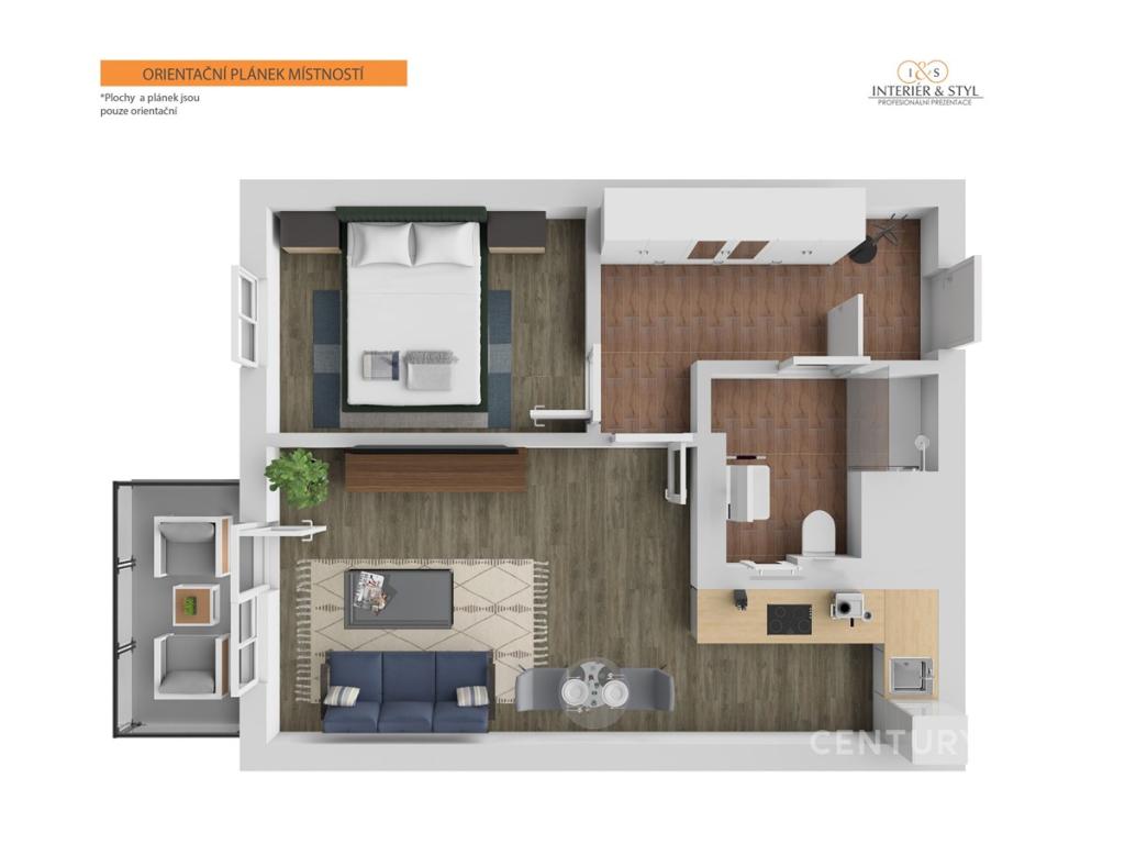 Pronájem bytu 2+kk 47 m2