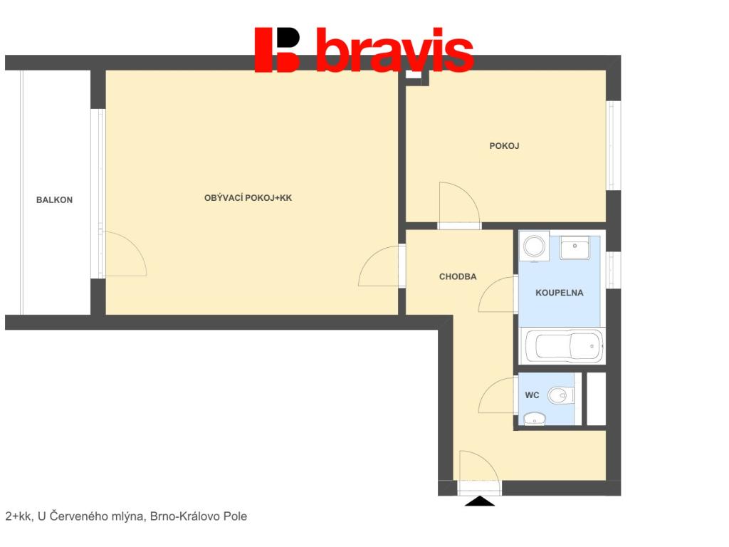Pronájem bytu 2+kk 58 m2
