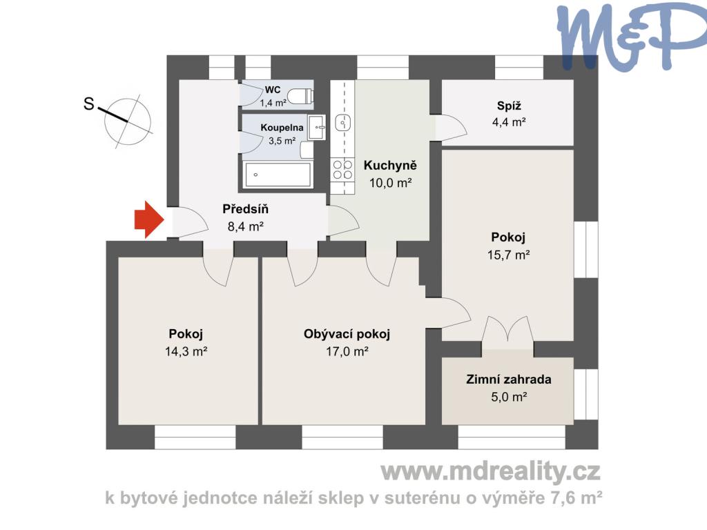 Prodej bytu 3+1 74 m2