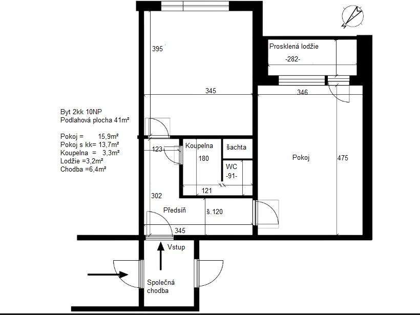 Pronájem bytu 1+1 41 m2