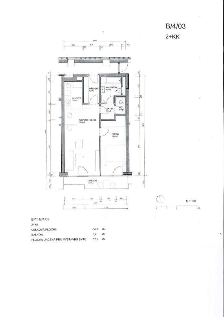 Pronajem bytu 2+kk 57 m2