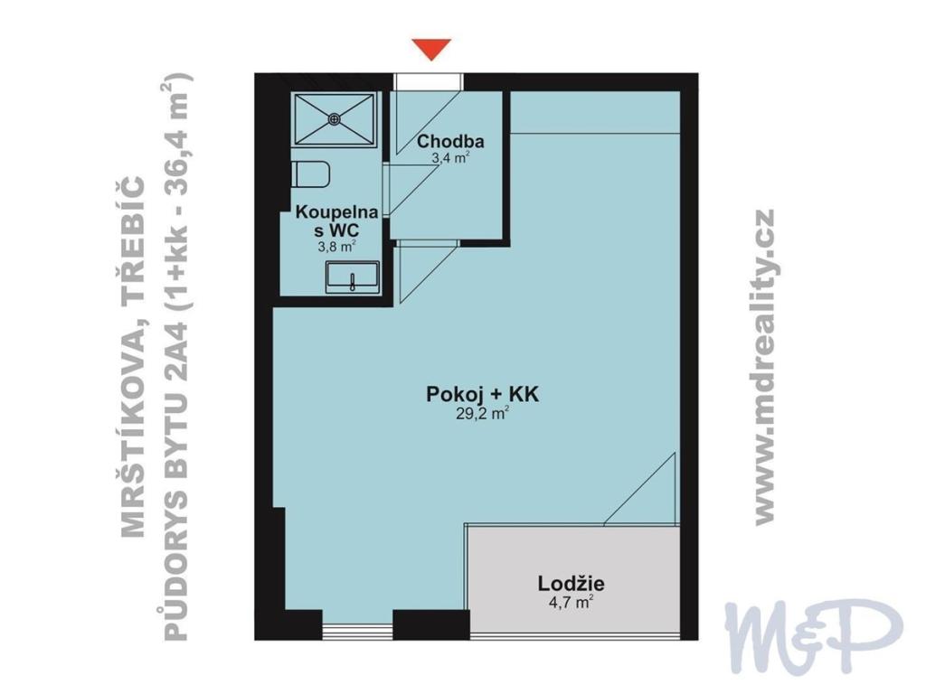 Pronájem bytu 1+kk 45 m2