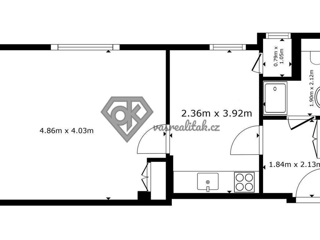 Pronájem bytu 1+1 38 m2