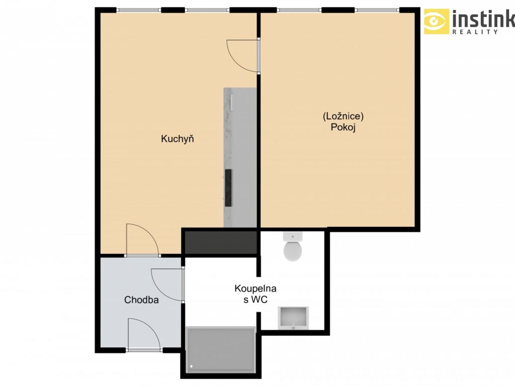 Pronájem bytu 1+1 32 m2