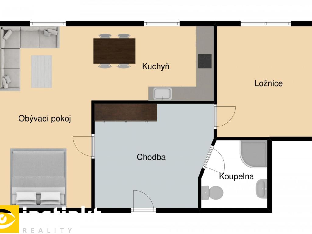 Pronájem bytu 2+kk 50 m2