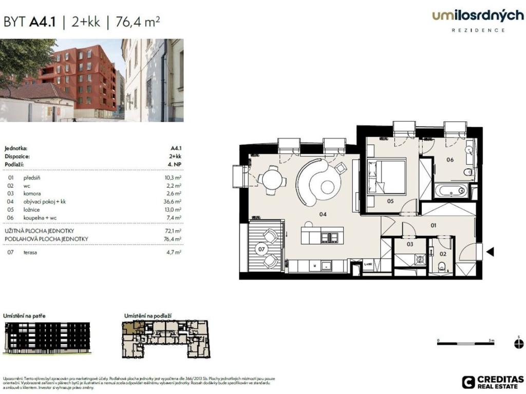 Pronájem bytu 2+kk 72 m2, Praha – náhled fotky 10