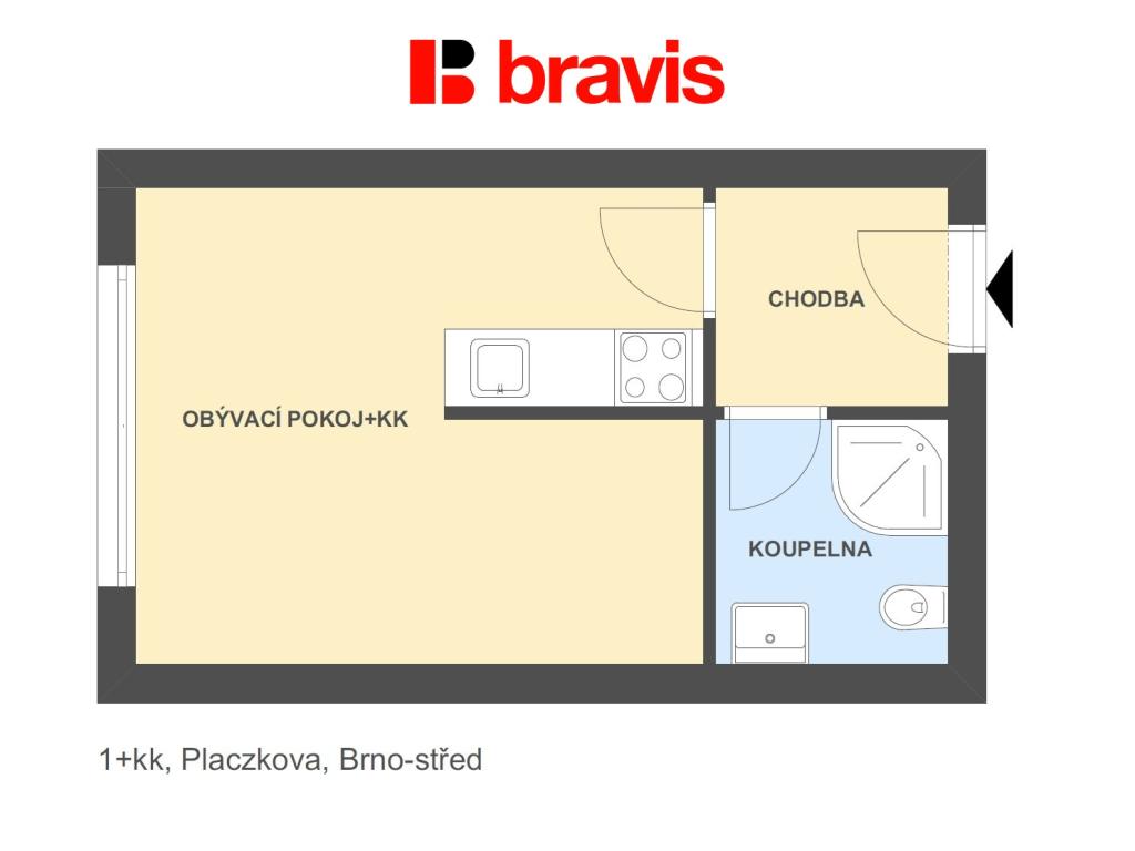 Pronájem bytu 1+kk 29 m2