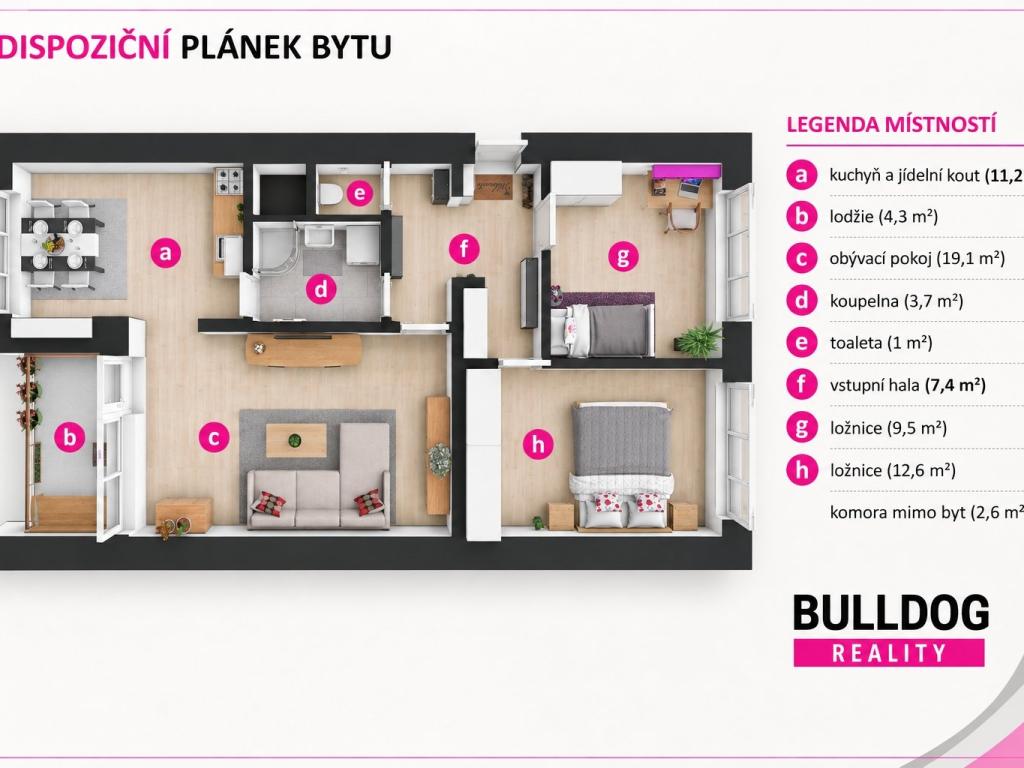 Prodej bytu 3+1 67 m2