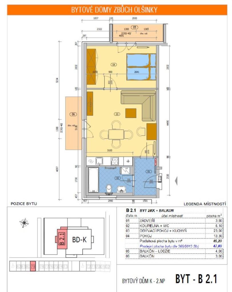 Pronájem bytu 2+kk 49 m2, Zbůch – náhled fotky 10