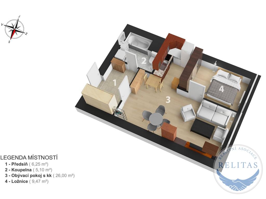 Pronájem bytu 2+kk 47 m² – další