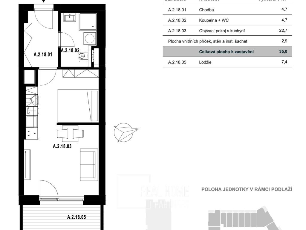 Pronájem bytu 1+1 35 m2