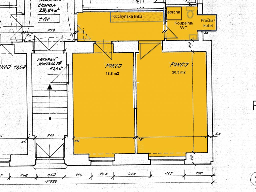 Pronájem bytu 2+kk 50 m2