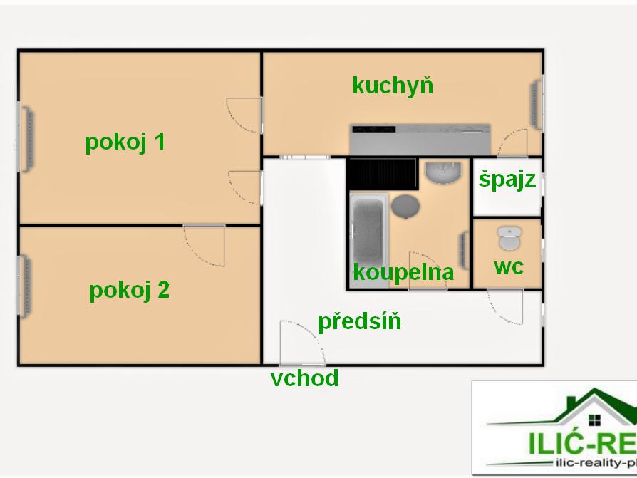 Prodej bytu 2+1 60 m2