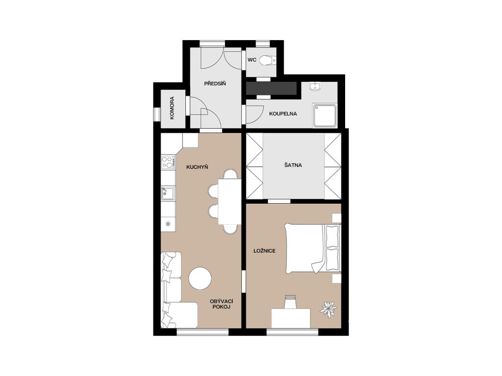 Prodej bytu 2+kk 55 m2