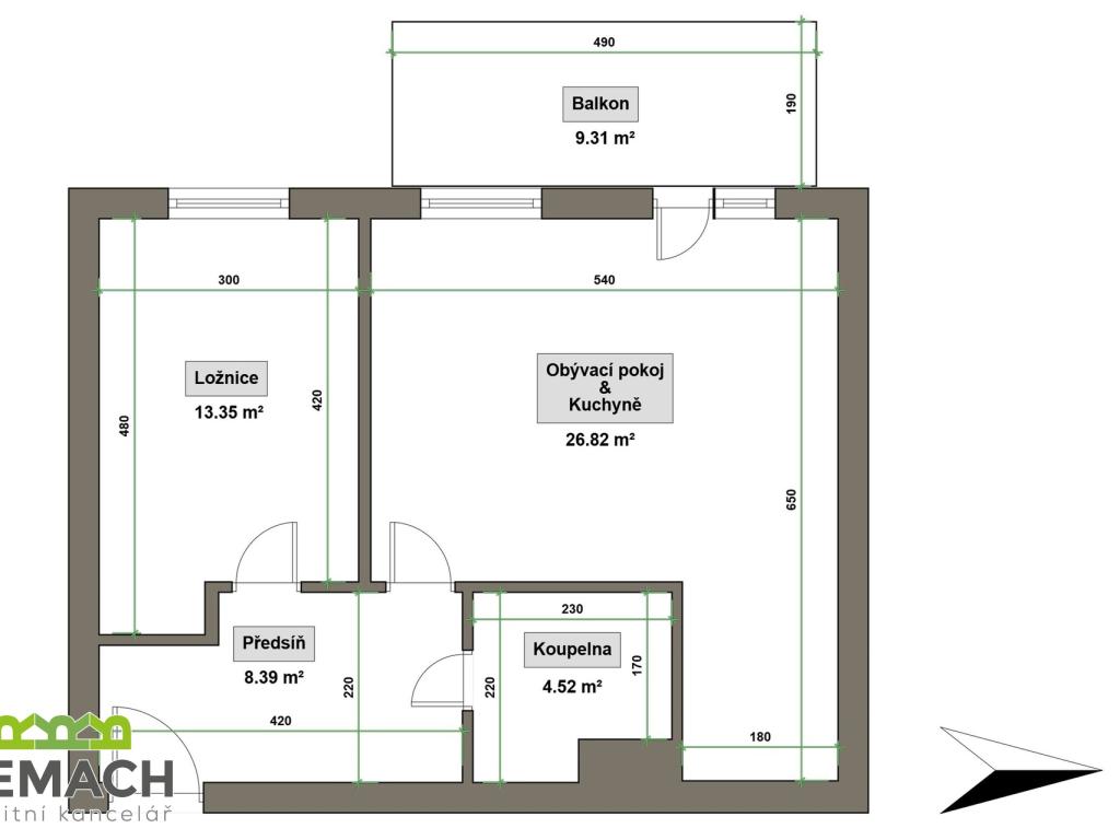 Pronájem bytu 2+kk 61 m2