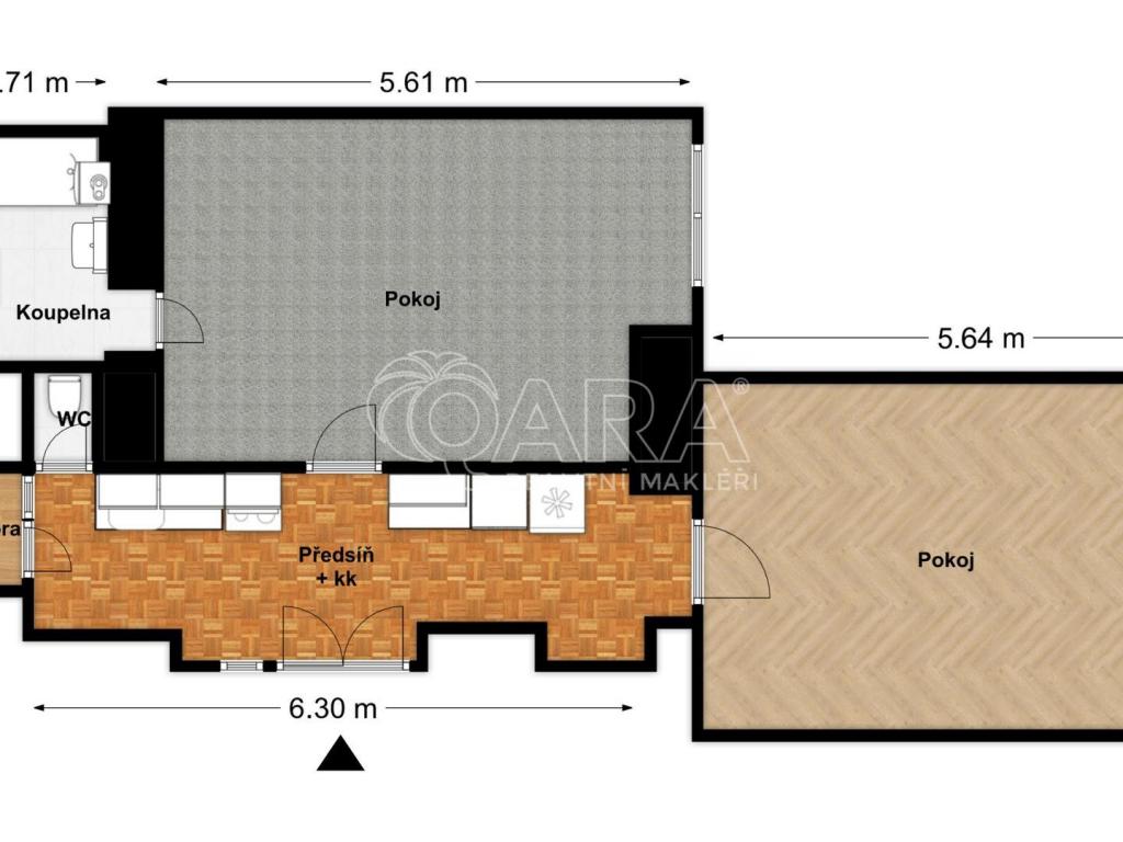 Pronájem bytu 2+1 57 m2