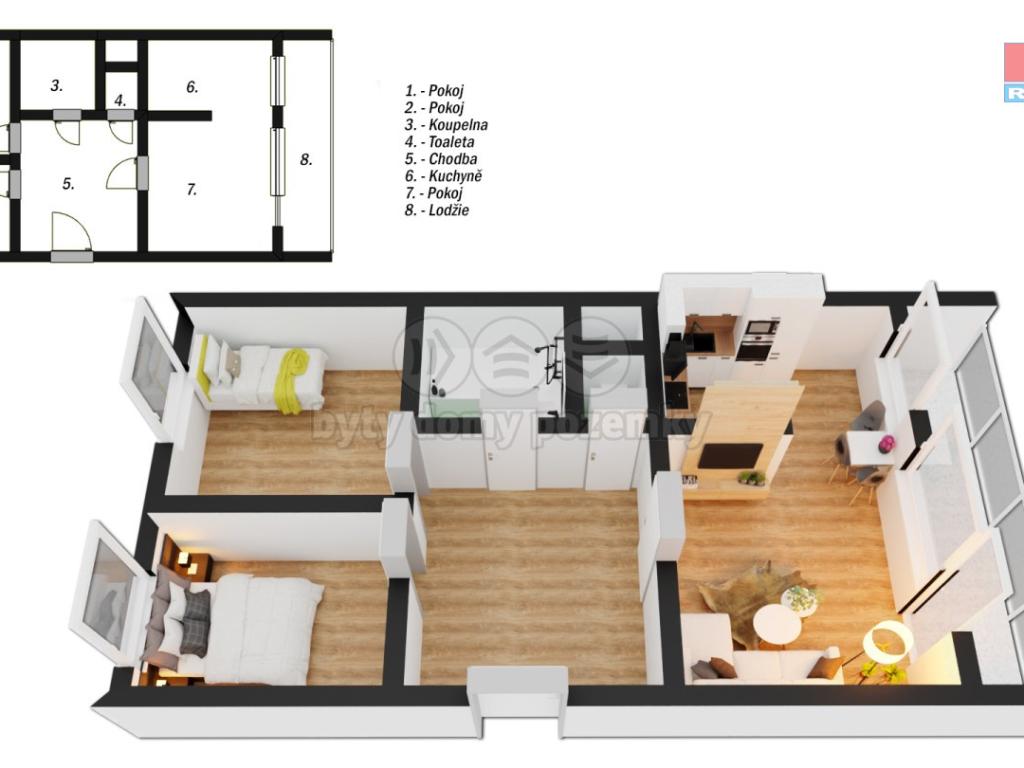 Pronajem bytu 3+1 64 m2
