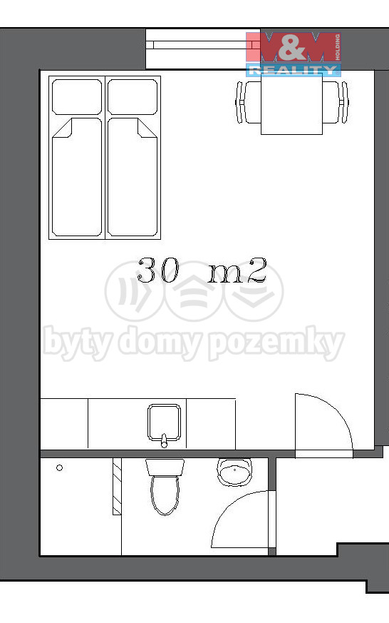 Pronajem bytu 1+1 30 m2