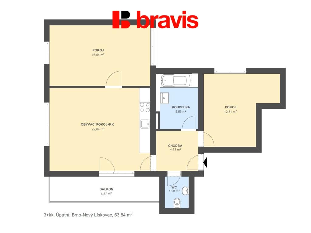Pronájem bytu 3+kk 65 m2