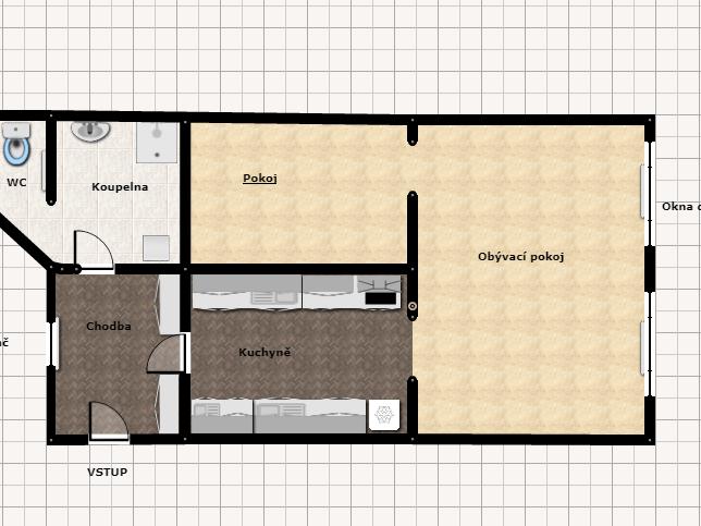 Pronajem bytu 2+kk 57 m2